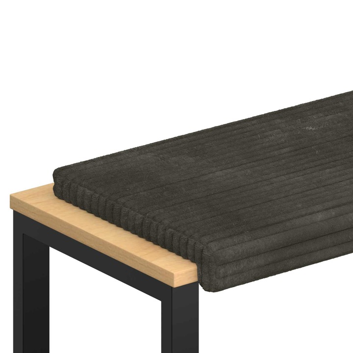 Perna pentru banca Catifea pufoasa vidaXL, Antracit Adancime 35 cm