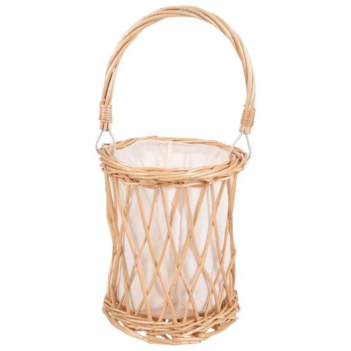 Cos ratan impletit, 34x16x15cm, maro, multifunctional