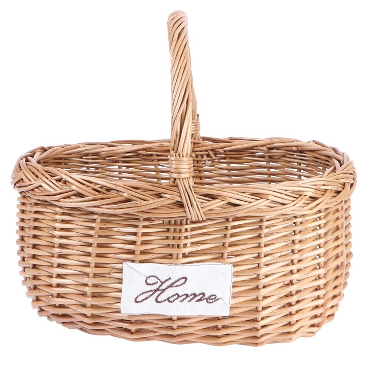 Cos picnic din nuiele, maro, 31x25x17cm