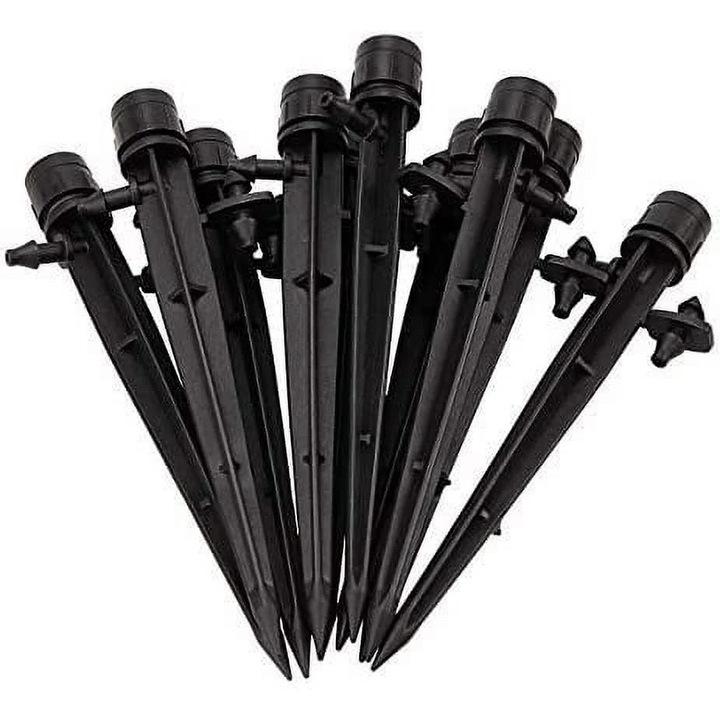 Szett 100 állítható öntöző csepegtető 13cm, átlátszó, 4-7mm, 0-70L/h