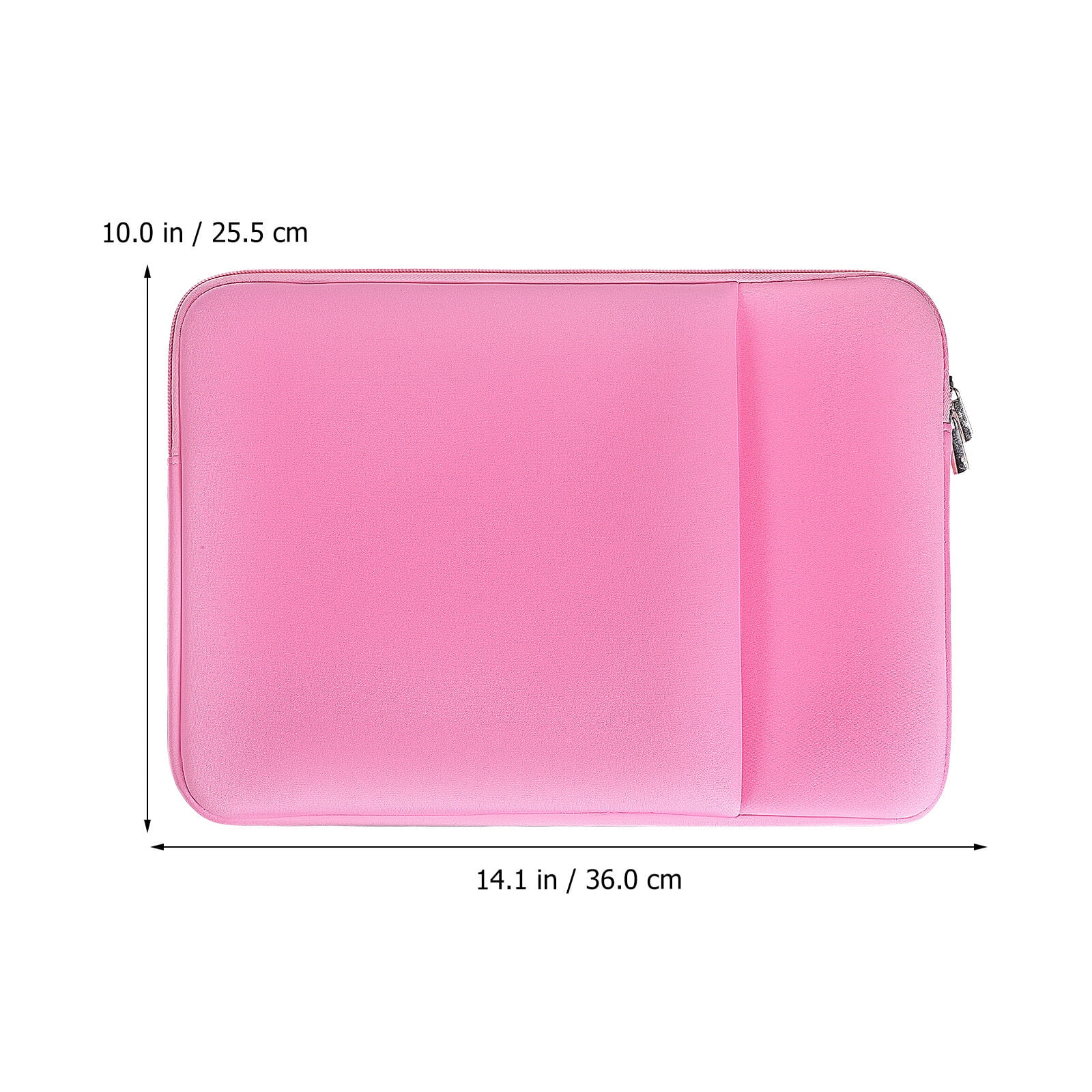 ZYBLSSBB, husa pentru laptop din poliester cu protectie la socuri, buzunar frontal si fermoar metalic bidirectional, roz, 13 inch (36 x 25,5 x 1,6 cm)