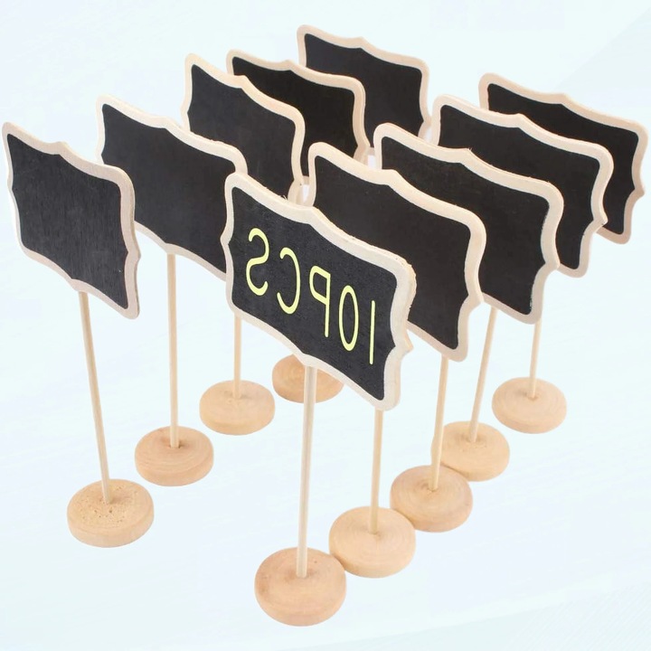 10 db mini fa asztal készlet, 7x3x2cm, fekete