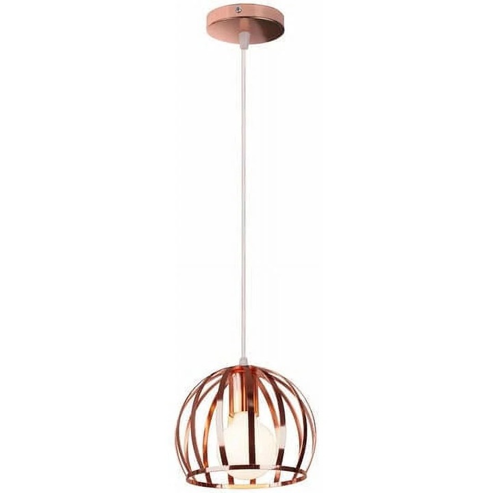 YANYXR függőlámpa, modern design, fém, rózsaarany, 10x15x19cm
