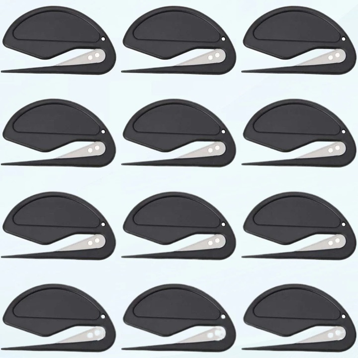 Set 12 deschizatoare scrisori cu lama ascunsa negru