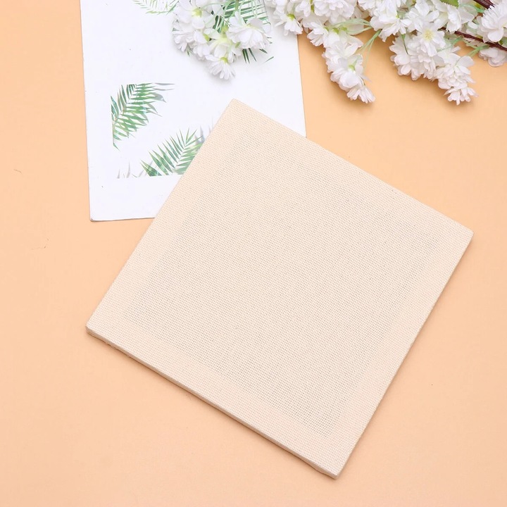 Materiale textile pentru broderie, set 2 bucati, bej, 36x36x0.1cm
