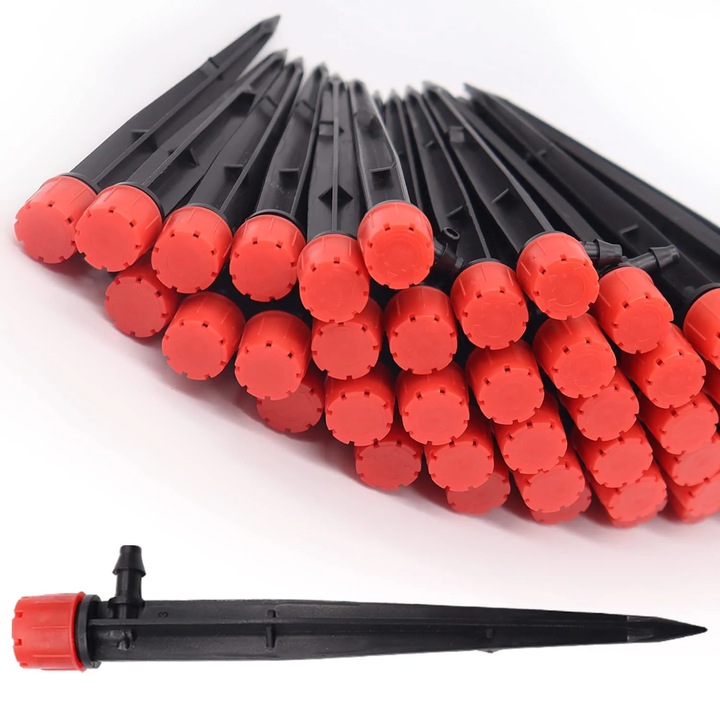 Emitatoare picurare set 50 buc plastic reglabil 0-18GPH 360° 5"