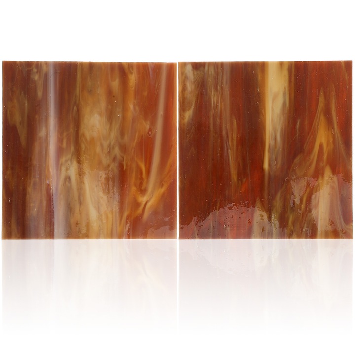 Placi mozaic sticla, 2 buc, maro, 10x10x0.3cm