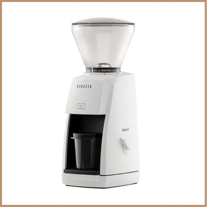 Rasnita electrica de cafea Baratza Encore ESP, 40 trepte de macinare, rasnite conice din otel 40 mm, pentru espresso, filtru si French Press, Alb