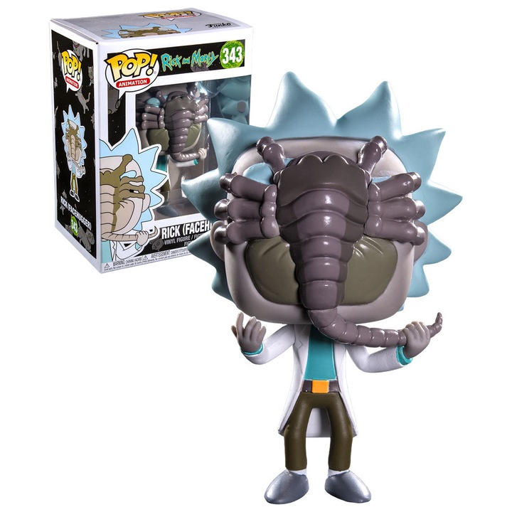 Funko Pop Animation Rick and Morty Rick Facehugger #343 figura, vinyl figura, többszínű, 9 cm
