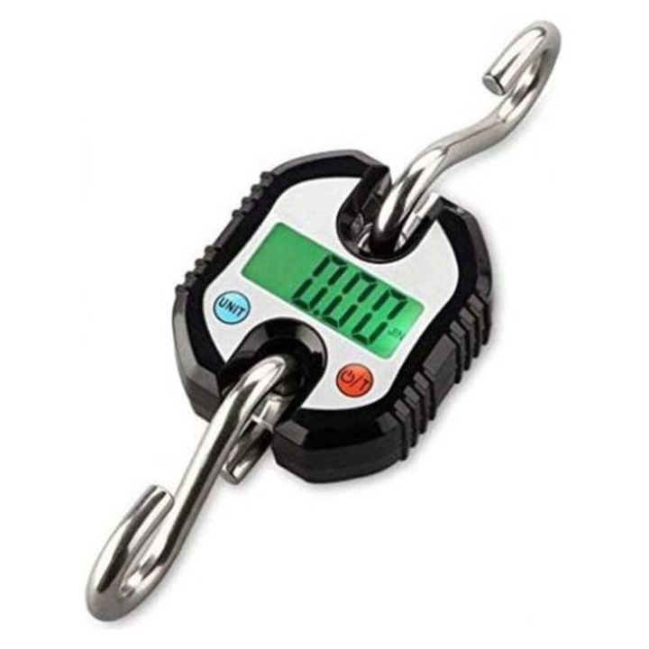 Cantar electronic portabil, 150kg, negru, 7.9x8.9x23.1cm