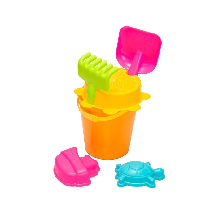 Set jucarii nisip si plaja, HUBY TOYS, galetusa+accesorii, multicolor