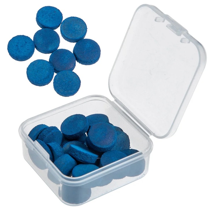 Varf tac biliard piele albastru 1x1x0.5cm set 30 buc