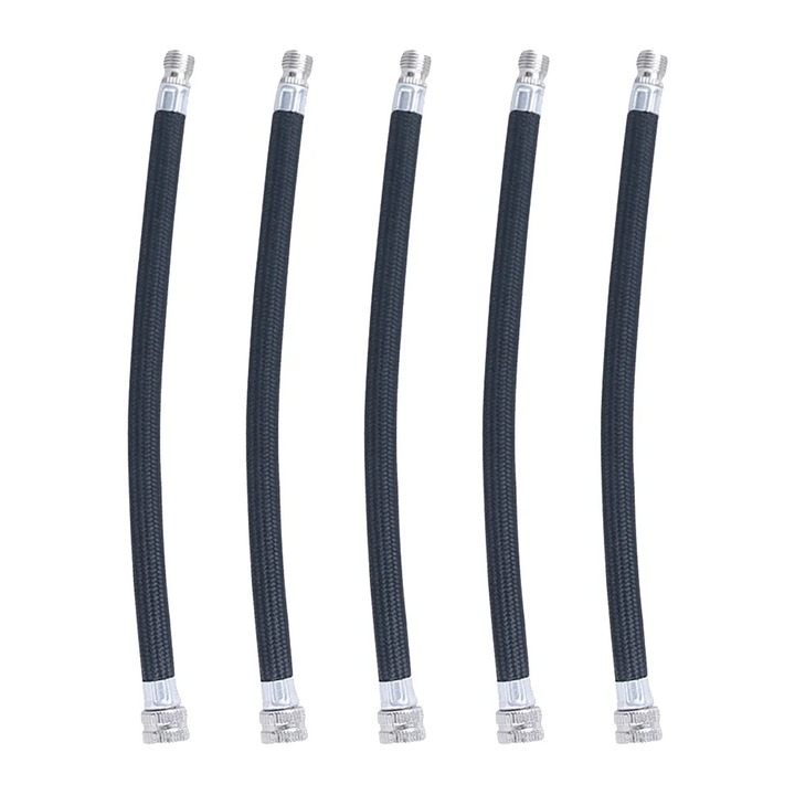 Set 5 furtunuri pompa bicicleta YANYXR negru 15.5x0.75x0.75cm