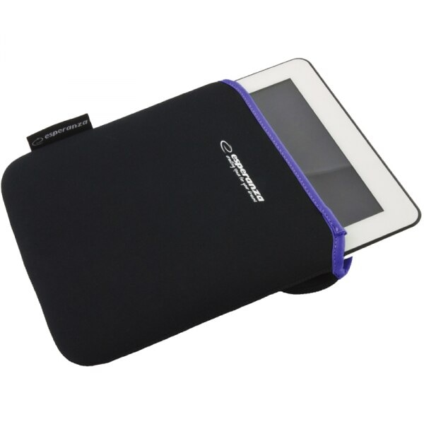 Husa de neopren Esperanza pentru tableta 9.7, negru si violet