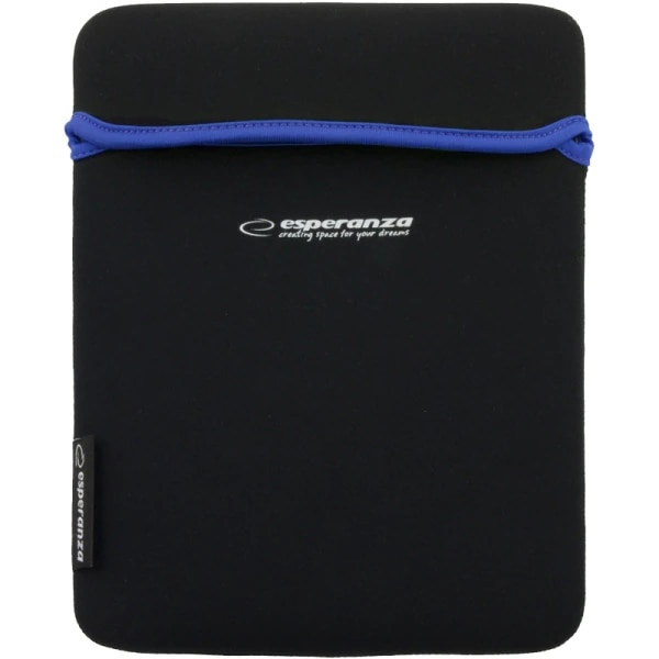Husa neopren Esperanza pentru tableta de 9,7 inch, negru si albastru