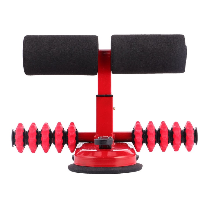 Dispozitiv antrenament abdomene, suport picior, rosu, metal, 28x23x21cm