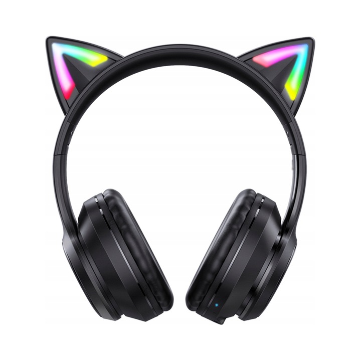Безжични слушалки Onikuma B90, RGB, черни, 7.5ч живот на батерията, сгъваеми