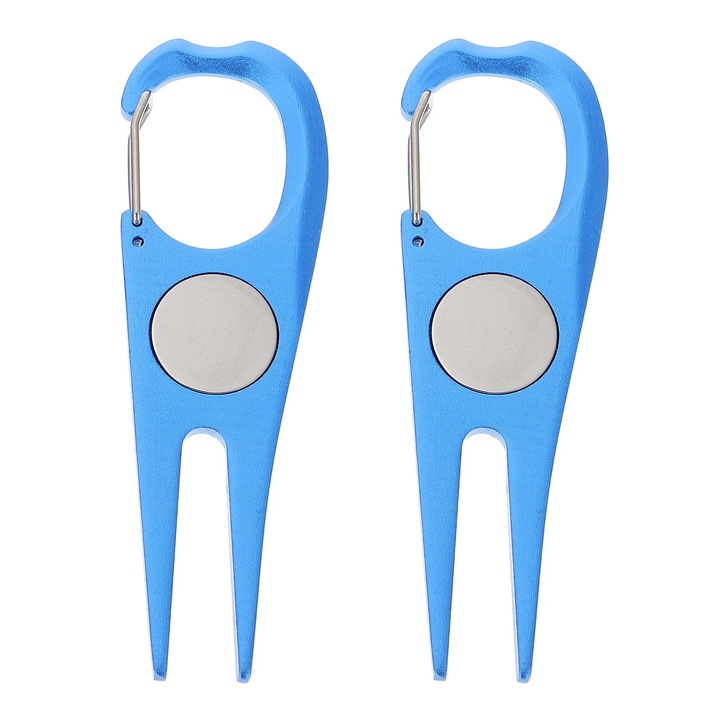 Unealta pentru reparat divoturi golf, otel inoxidabil, aluminiu, 10x3.5x0.5cm, culoare aleatorie