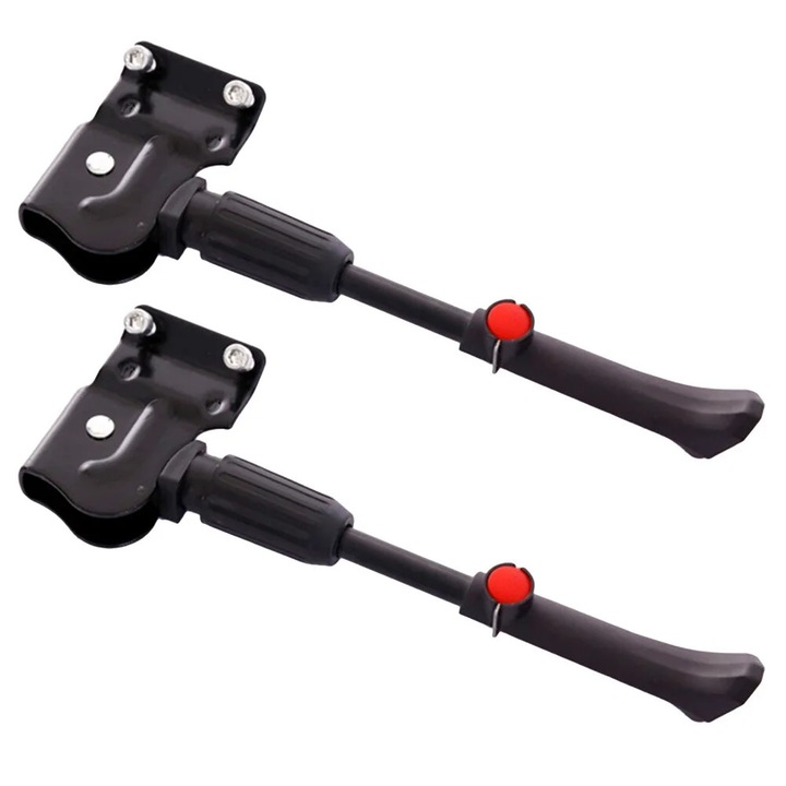 Cric lateral bicicleta, otel, negru, 37x3.5x2.5cm, set 2 bucati