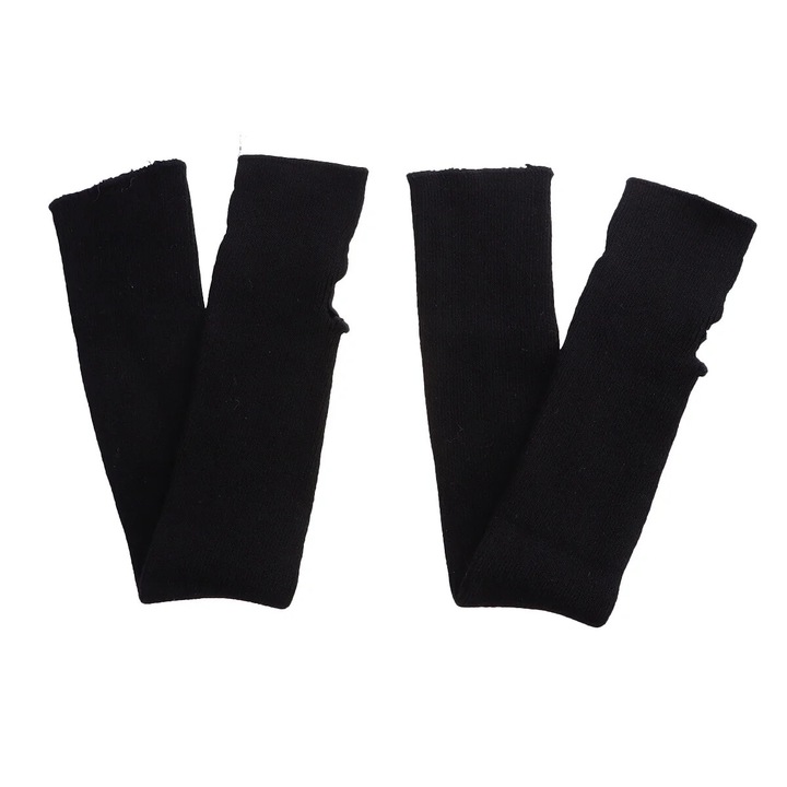 ZYBLSSBB, mansete pentru antebrat din bumbac, lungi tricotate, protectie termica, negru, marime unica (36 x 7 x 0.5 cm)