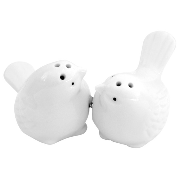 Set rasnite G Wurm pasari ceramica alba 2 piese
