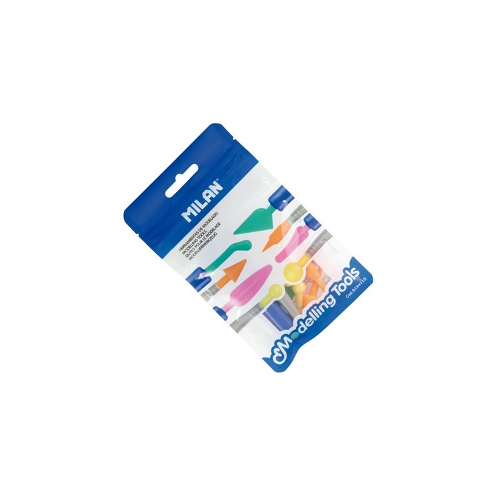Unelte pentru modelaj plastilina, Set 10 instrumente, din plastic, Multicolor, pentru activitati creative, educative si hobby-uri artistice, dezvolta dexteritatea. MILAN sku11