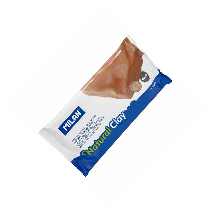 Lut pentru modelaj Teracota 400 g, cu textura fina si uscare la aer, ideal pentru proiecte artistice, educative si hobby-uri DIY, oferind modelare usoara si detalii precise. MILAN sku11