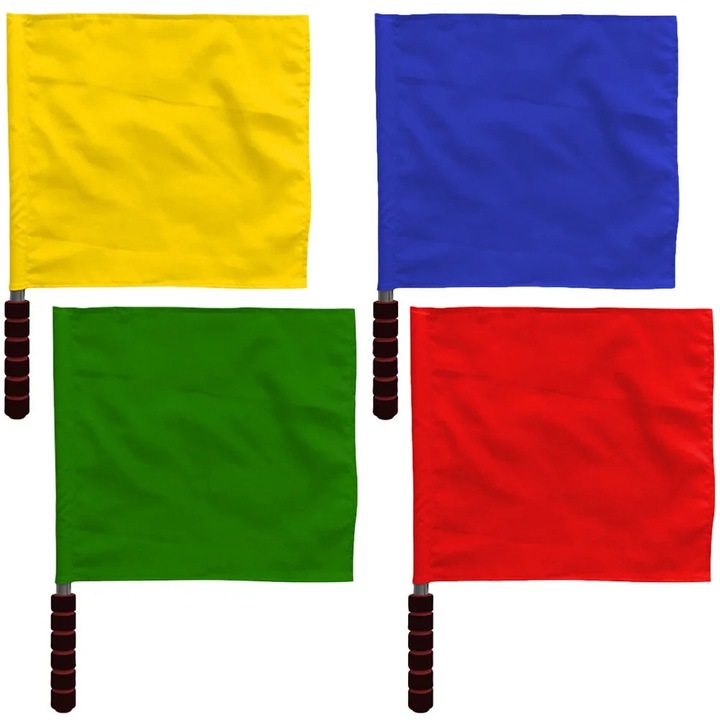 Set 4 steaguri semnalizare competitie, otel inoxidabil, poliester, multicolor, 46x35x32cm