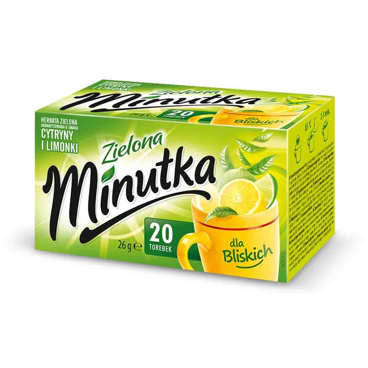 Minutka zöld tea citrommal és lime-mal, 20 tasak, 26 g