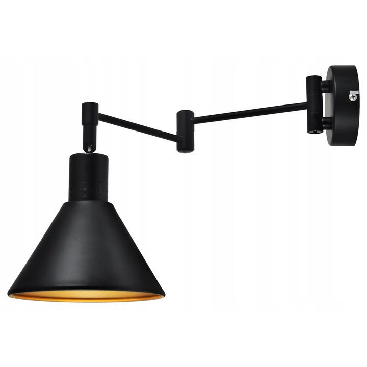 Аплик за стена Candellux Copenhagen, черен метал, 14x37.5x17см