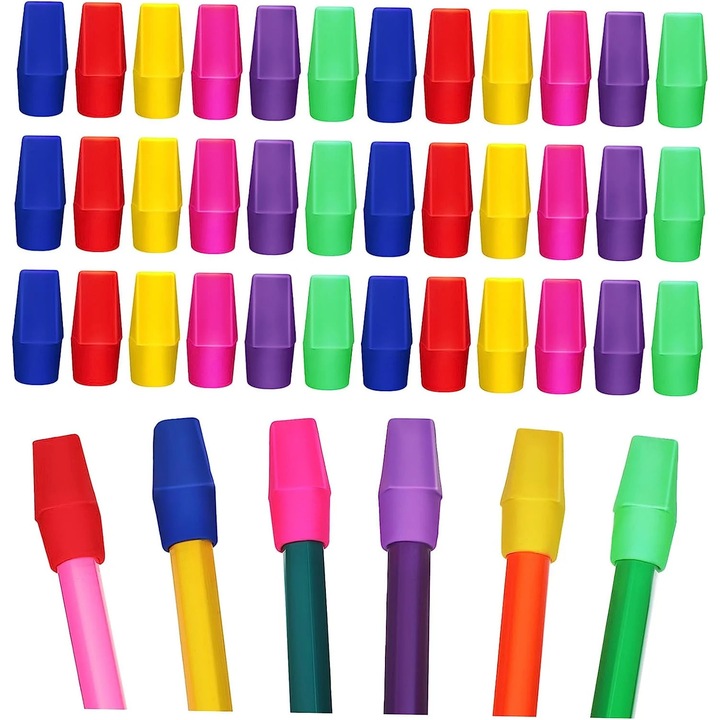 Set 120 capace radiera creion multicolor TPR