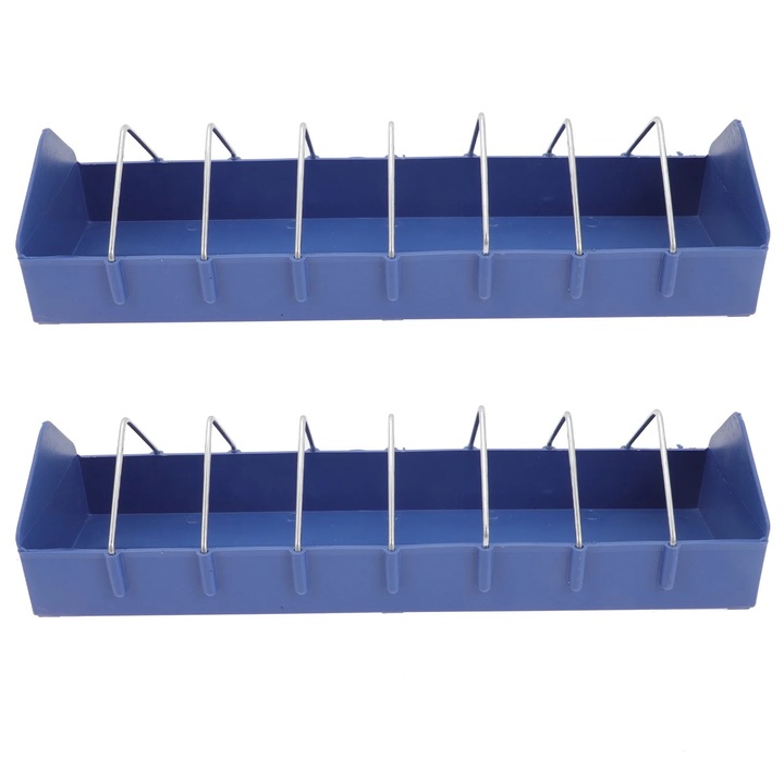Hranitor pentru porumbei ZYBLSSBB LSM2xh1733-BCS0100716-2 din PP, anti-stropire, maro, set 2 buc, 40 x 11 x 4.5 cm