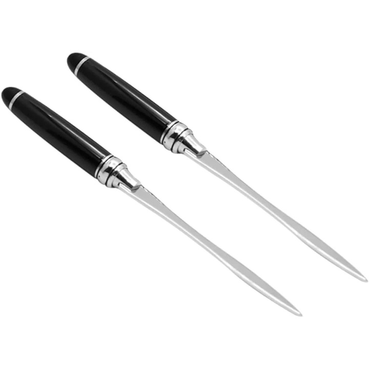 Deschizator plicuri metalic set 2 piese negru