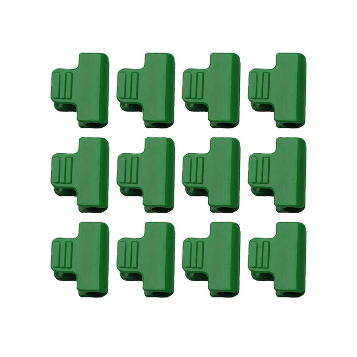 Set 12 cleme plastic pentru folie, verde, 4x2.5x1cm