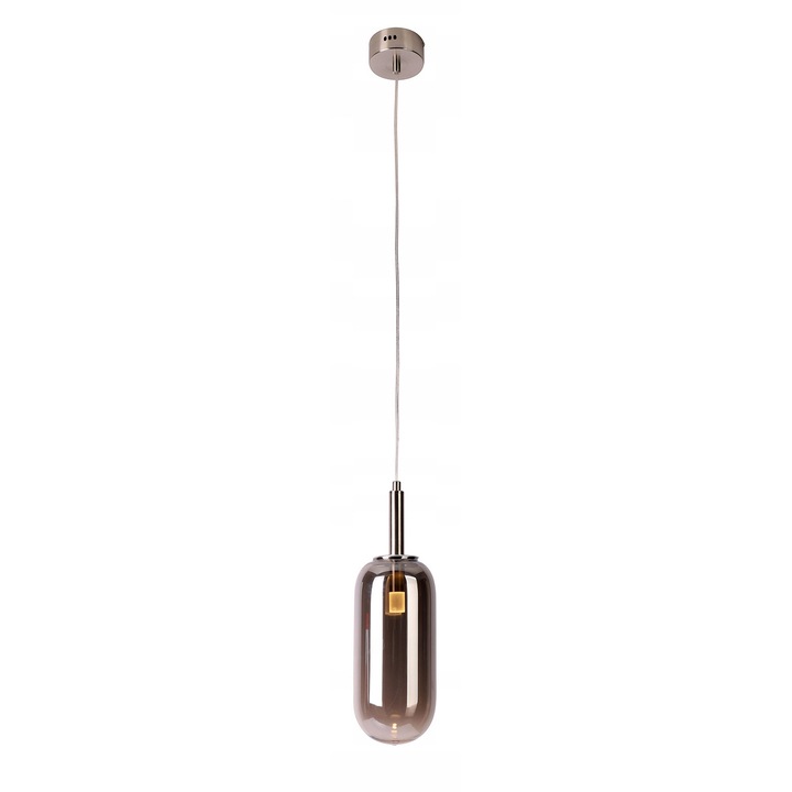 Candellux Fiuggi LED függőlámpa, üveg, ezüst, 13x13x125cm