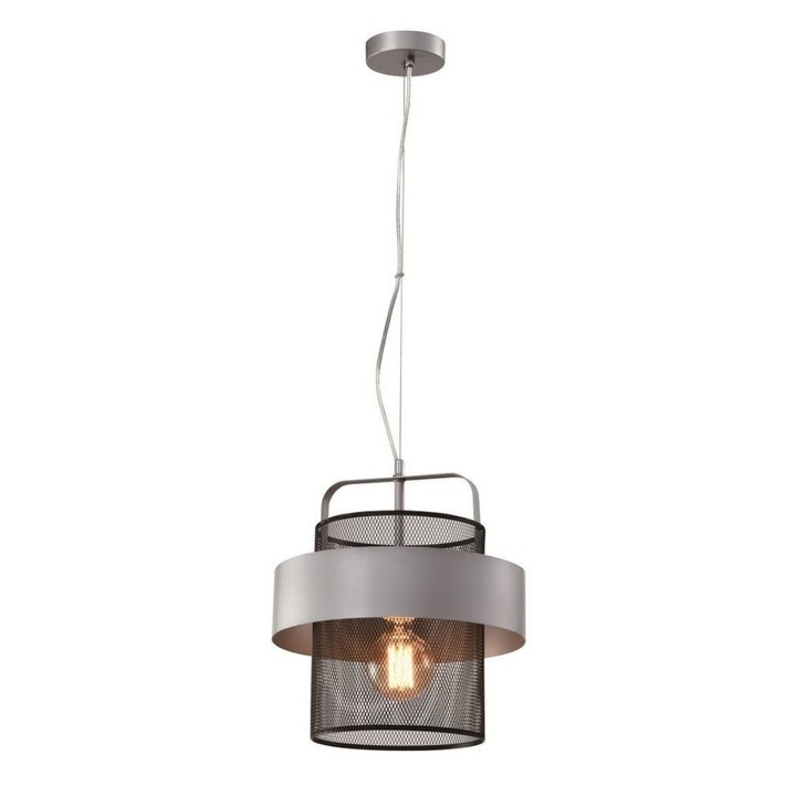 Candellux Fiba függőlámpa, fekete-ezüst, 30x100cm, állítható, 1x40W E27