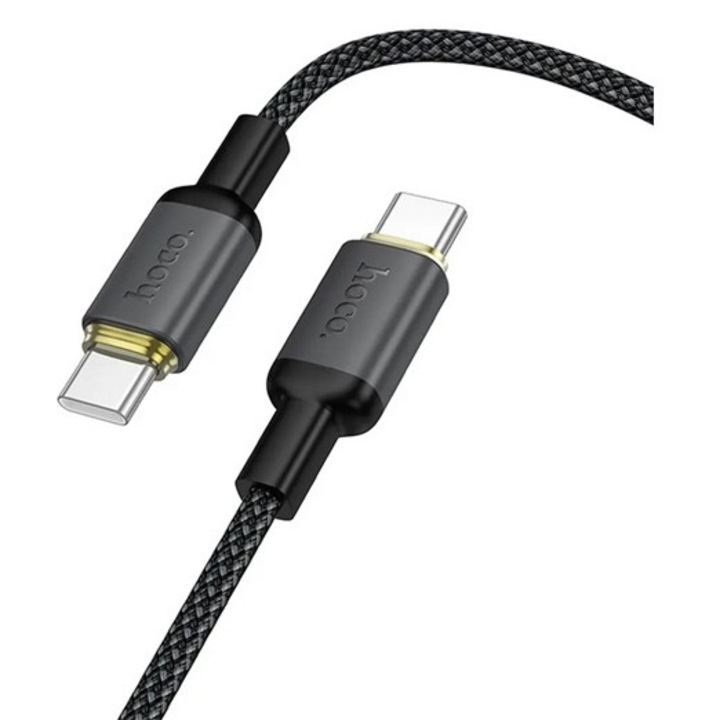 Hoco x128 adatkábel, type-c - type-c, 60w, pd gyorstöltő 3.0, 100cm, fekete
