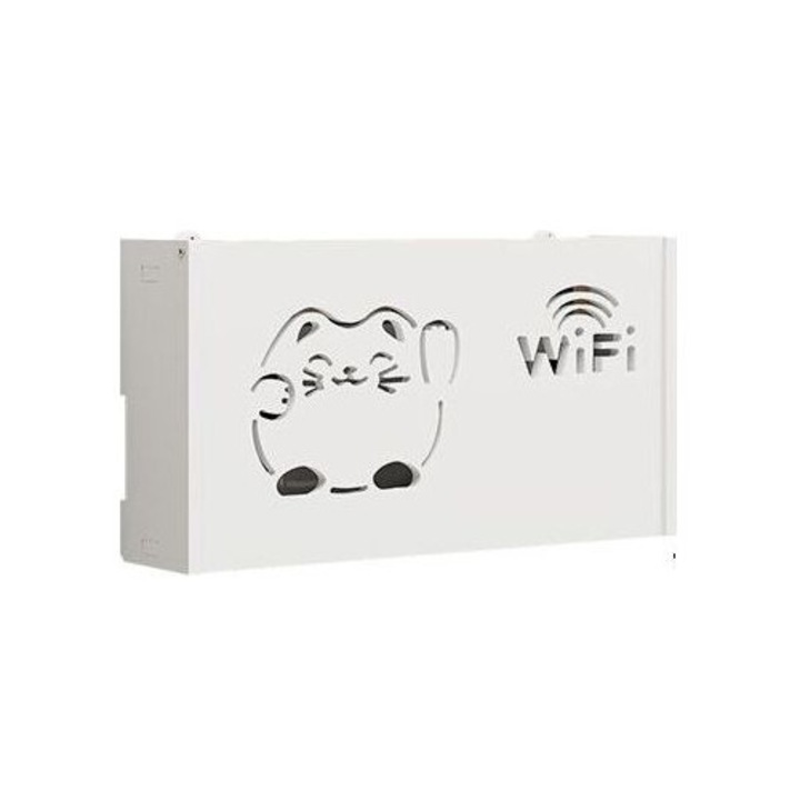 Fali polc fa 20x38x8.5cm fehér kábelrendező