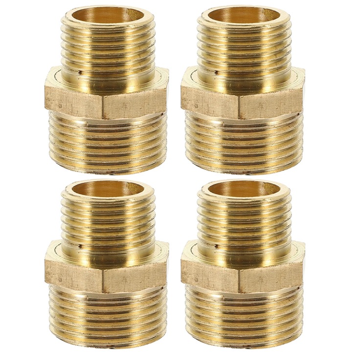 Adaptor furtun 1/2 la 3/4 inch, otel, maro, 3x2.5x2.5cm, set 4 bucati