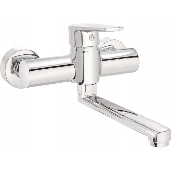 Смесител за мивка Deante TUBO хром стенен монтаж керамичен 260x187x130mm