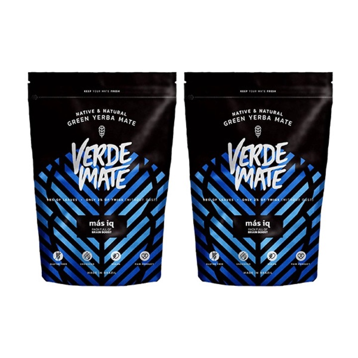 Ceai Yerba Mate, Verde Mate, Mas IQ, Cu Ginseng, Ginkgo Biloba, Guarana, Aroma Naturala, Frunze Selectate, Calitate Superioara, Gust Echilibrat, Cu Cofeina Naturala, Brazilia, 500 g