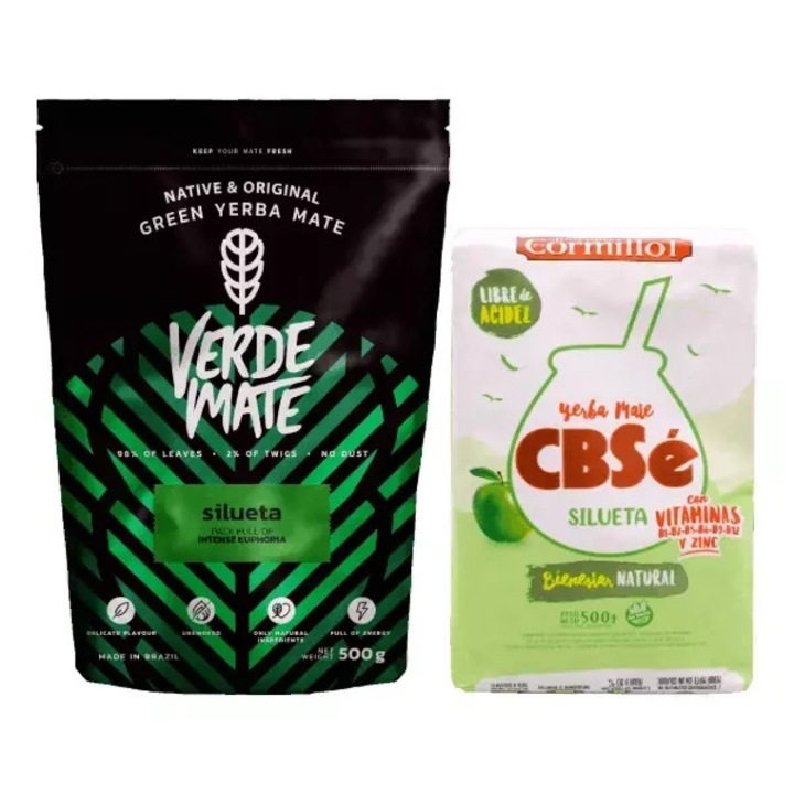Set Ceai Yerba Mate, Verde Mate Silueta, CBSe Silueta, Yaguar Silueta, Guarani Silueta, Slabire, Adjuvant Digestiv, Aroma Naturala, Calitate Superioara, Frunze Selectate, Brazilia, Argentina, 1 kg