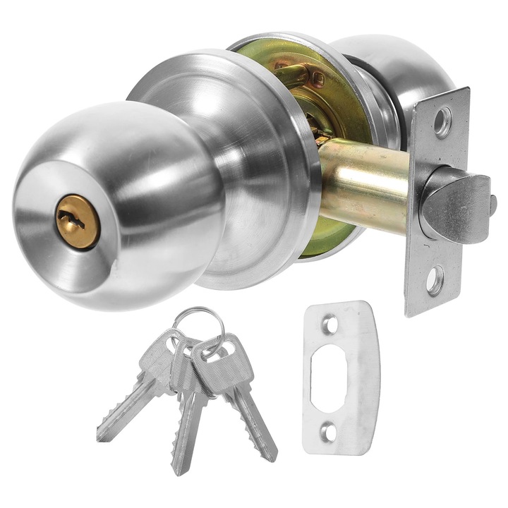 Buton usa cu incuietoare YANYXR, inox, 18x6x6cm, argintiu