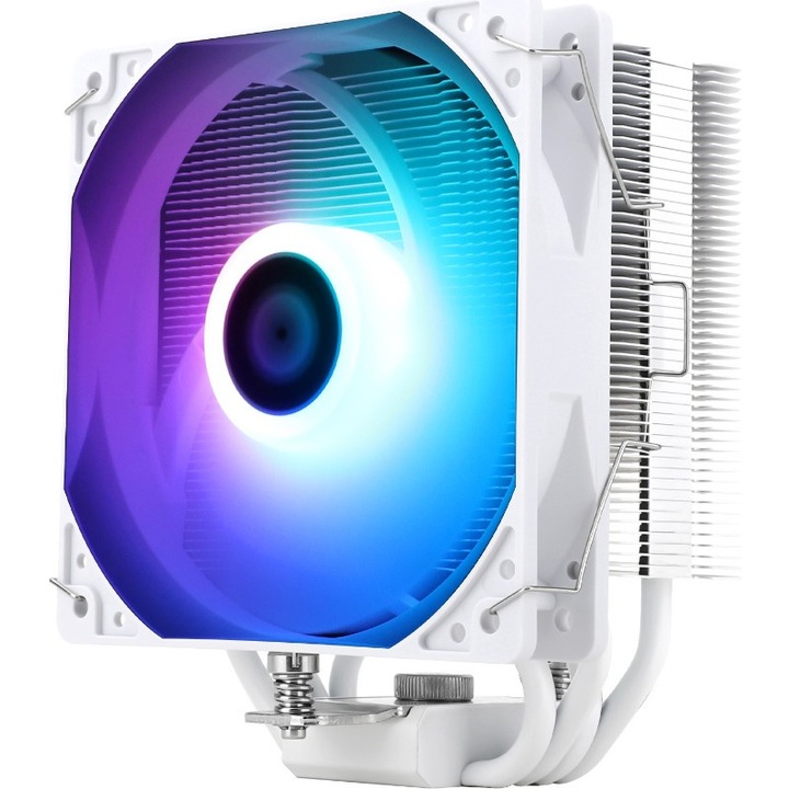 CPU hűtő Thermalright Assassin X 120 Refined SE White Argb, Intel és AMD, Léghűtés, 120mm TL-C12CW-S, 1550 ford./perc, 4 hőcső, 148mm magasság, ARGB Fehér