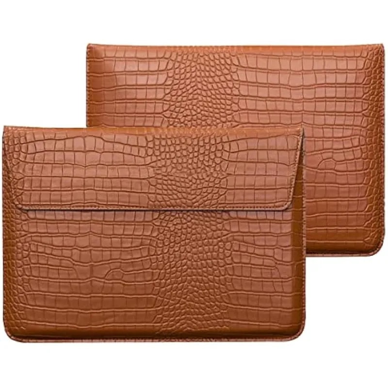 Husa laptop multifunctionala cu suport, piele sintetica, negru, 35x25cm