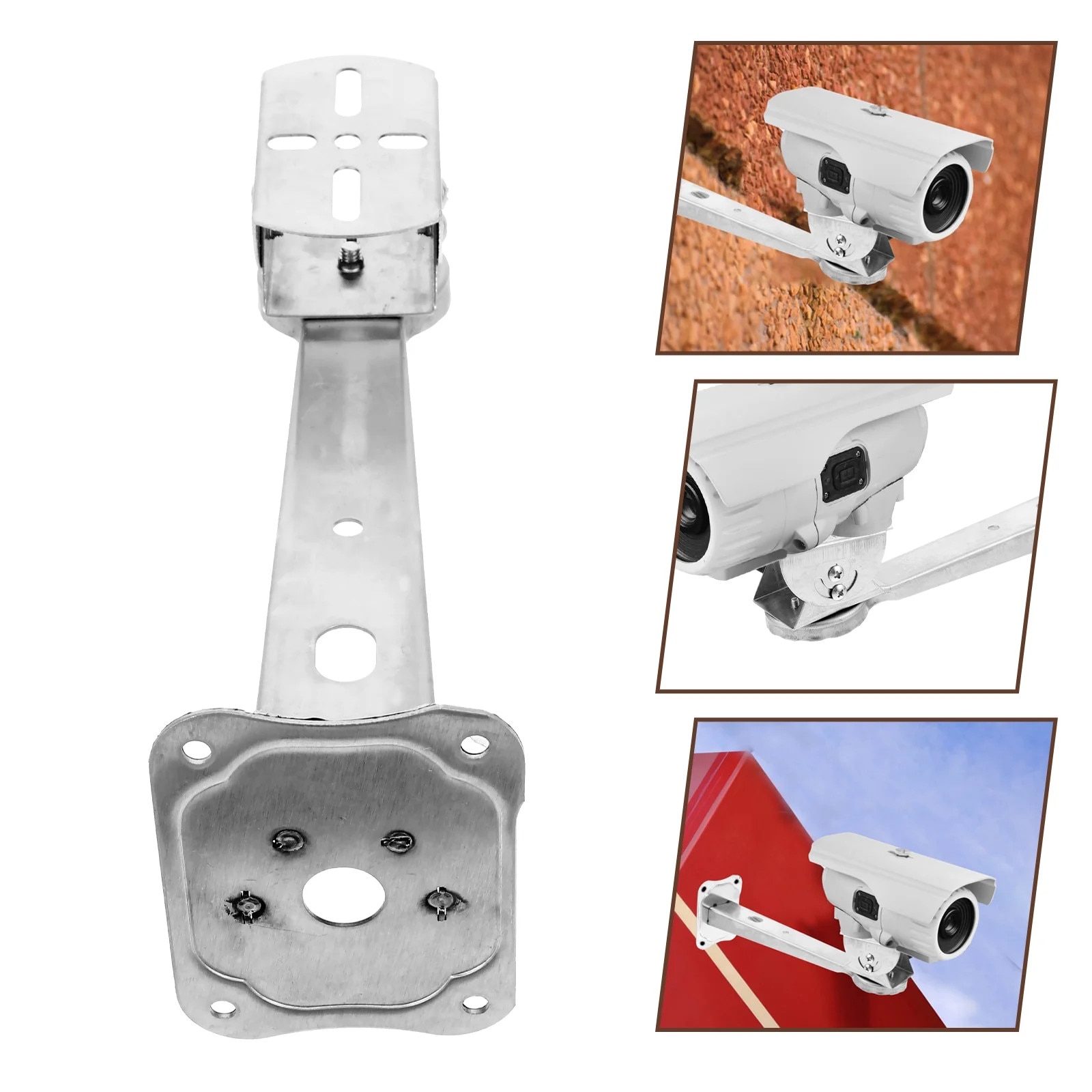 Suport camera de perete, otel inoxidabil, reglabil, argintiu, 25x8.3x6 ...