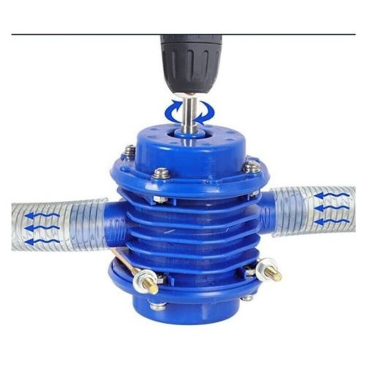 Kézi vízpumpa, 2400 l/h, kék, 11.4x11.1x8.6 cm