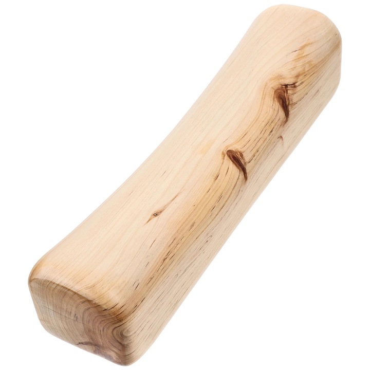 Perna cervicala lemn YANYXR, suport ergonomic, khaki, 30x7x7cm