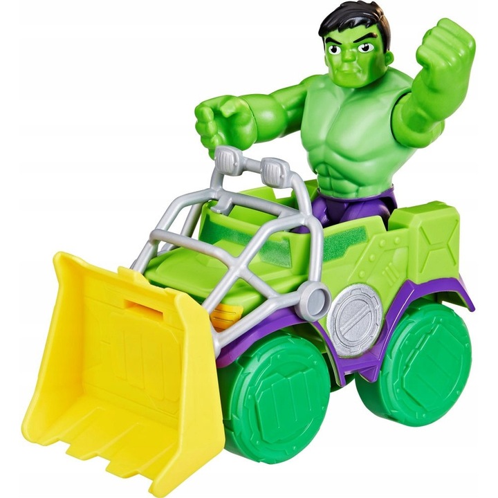 Hulk figura, Hasbro Spidey és barátai, buldózeres teherautó, 10cm