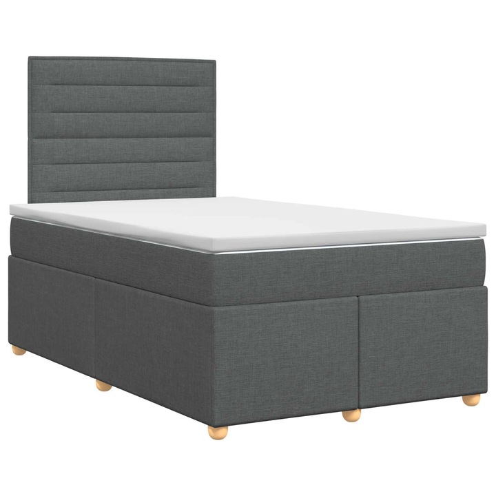vidaXL Boxspring ágy matraccal Sötétszürke 120 x 200 cm Szövet 3453852
